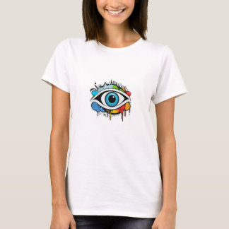 Minimalistisch Evil Eye Graffiti T - Shirt Design