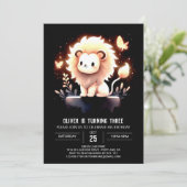 Minimalistisch Fantasy Lion Birthday Einladung (Stehend Vorderseite)