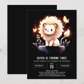 Minimalistisch Fantasy Lion Birthday Einladung (Vorne/Hinten)