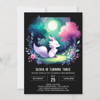 Minimalistisch Fantasy Wolf Geburtstag Einladung