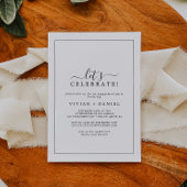 Minimalistisch Feiern wir Einladung