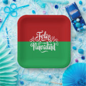 Minimalistisch Feliz Navidad Spanisch Frohe Weihna Pappteller (Party)