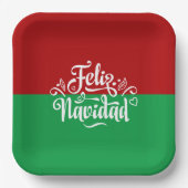 Minimalistisch Feliz Navidad Spanisch Frohe Weihna Pappteller (Vorderseite)