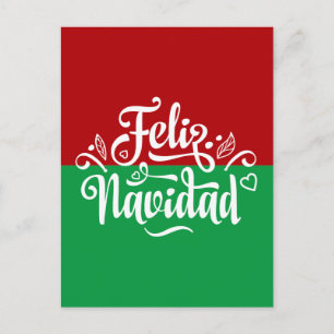 Minimalistisch Feliz Navidad Spanisch Frohe Weihna Postkarte