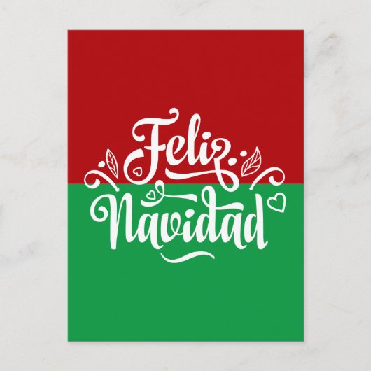 Minimalistisch Feliz Navidad Spanisch Frohe Weihna Postkarte (Vorderseite)