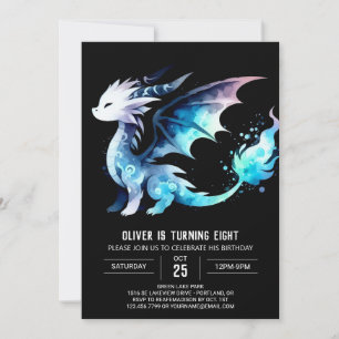 Minimalistisch Ferocious Dragon Geburtstag Einladung