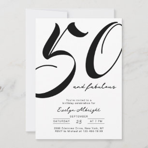 Minimalistisch Fifty and Fabulous 50. Geburtstagsf Einladung