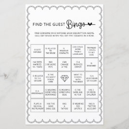 Minimalistisch finden Sie das Gast-Bingo-Brautpart