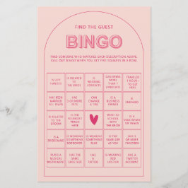 Minimalistisch finden Sie das Gast-Bingo-Brautpart