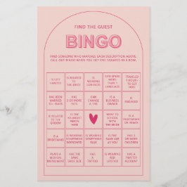 Minimalistisch finden Sie das Gast-Bingo-Brautpart Flyer