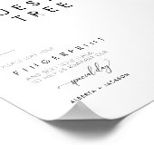 Minimalistisch Fingerprint Wedding Guest Tree Sign Poster (Ecke)