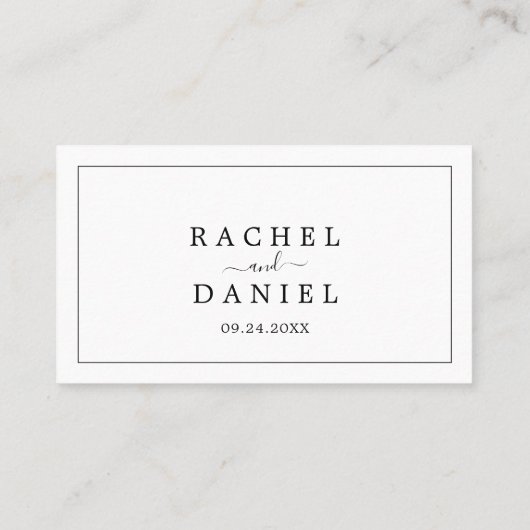 Minimalistisch Flat Wedding Platzkarte (Rückseite)