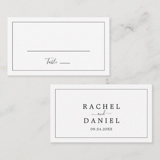 Minimalistisch Flat Wedding Platzkarte (Vorne/Hinten)