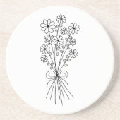 Minimalistisch Floral Bouquet Getränkeuntersetzer (Vorne)