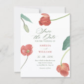 Minimalistisch floral elegant  save the date (Vorderseite)