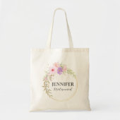 Minimalistisch floral Gentle Bridesmaid Name Tote  Tragetasche (Vorne)