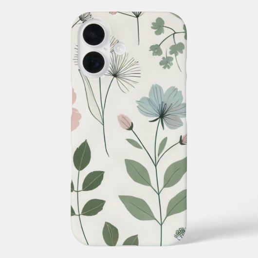 Minimalistisch floral iPhone Case (Rückseite)