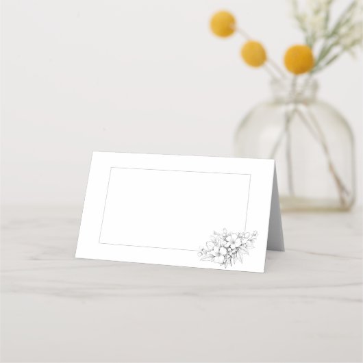 Minimalistisch floral platzkarte (Rückseite)
