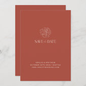 Minimalistisch Floral Terracotta Zeichnend Boho We Save The Date (Vorne/Hinten)