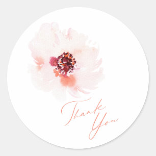 Minimalistisch floral Vielen Dank für Ihr Hochzeit Runder Aufkleber