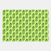 Minimalistisch floral Whimsical Bold Neon Green Ni Geschenkpapier Set (Vorderseite 2)