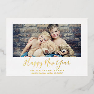 Minimalistisch Foil Happy New Year Landscape Foto Folien Feiertagskarte