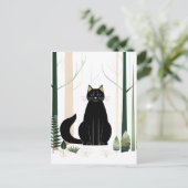 Minimalistisch Forest Cat ist eine neue Katzenrass Postkarte (Stehend Vorderseite)