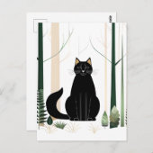 Minimalistisch Forest Cat ist eine neue Katzenrass Postkarte (Vorne/Hinten)