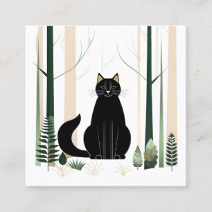 Minimalistisch Forest Cat ist eine neue Katzenrass Quadratische Visitenkarte
