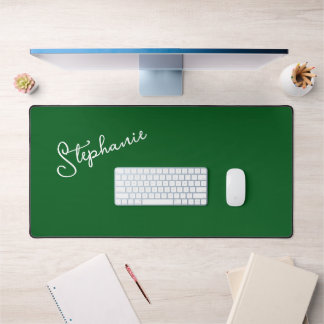 Minimalistisch Forest Green Personalisiert Name Sc Schreibtischunterlage
