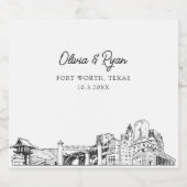 Minimalistisch Fort Worth Alkoholflaschenetikett (Einzelnes Label)