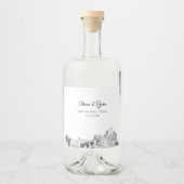 Minimalistisch Fort Worth Alkoholflaschenetikett (Vorderseite)