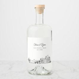 Minimalistisch Fort Worth Alkoholflaschenetikett