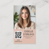 Minimalistisch Fotograf Foto QR Code Social Media Visitenkarte (Vorderseite)