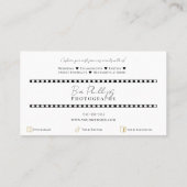 Minimalistisch Fotograf Foto Visitenkarte (Rückseite)