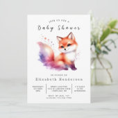 Minimalistisch Fox Design Fox Babydusche Einladung (Stehend Vorderseite)