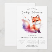 Minimalistisch Fox Design Fox Babydusche Einladung (Vorne/Hinten)