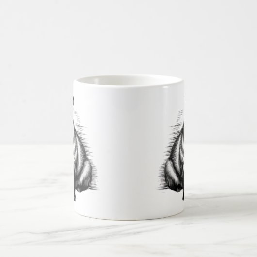 Minimalistisch Fox Line Art - Emotionale Schwarze  Kaffeetasse (Mittel)