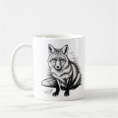 Minimalistisch Fox Line Art - Emotionale Schwarze  Kaffeetasse (Links)