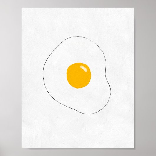Minimalistisch Fried Egg Wall Art. Küche Funny Foo Poster (Vorne)
