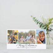 Minimalistisch frohe Weihnachten 3-Foto (Stehend Vorderseite)