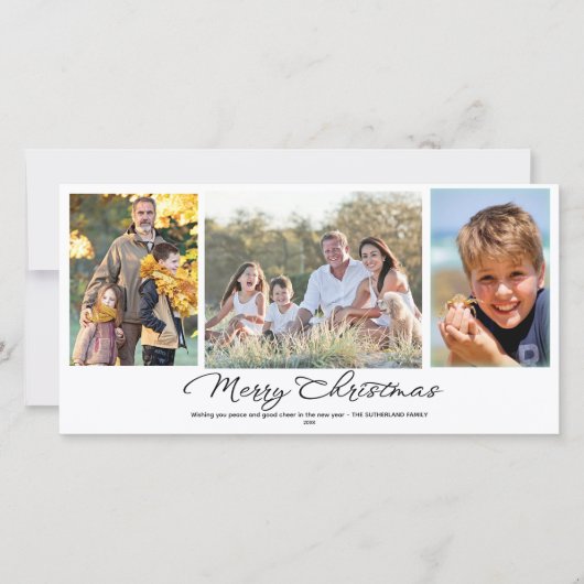 Minimalistisch frohe Weihnachten 3-Foto (Vorderseite)
