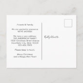 Minimalistisch frohe Weihnachten 3 Foto Urlaub bew Ankündigungspostkarte (Rückseite)