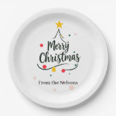 Minimalistisch Frohe Weihnachten abstrakter Baum Pappteller (Vorderseite)