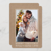 Minimalistisch Frohe Weihnachten Couple Foto Kraft (Vorne/Hinten)