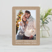 Minimalistisch Frohe Weihnachten Couple Foto Kraft (Stehend Vorderseite)