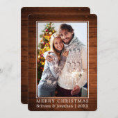 Minimalistisch Frohe Weihnachten Couple Foto Wood (Vorne/Hinten)