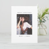 Minimalistisch Frohe Weihnachten Foto Einladung (Stehend Vorderseite)