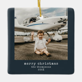 Minimalistisch Frohe Weihnachten Foto Keramikornament