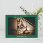 Minimalistisch Frohe Weihnachten Grün Foto (Stehend Vorderseite)